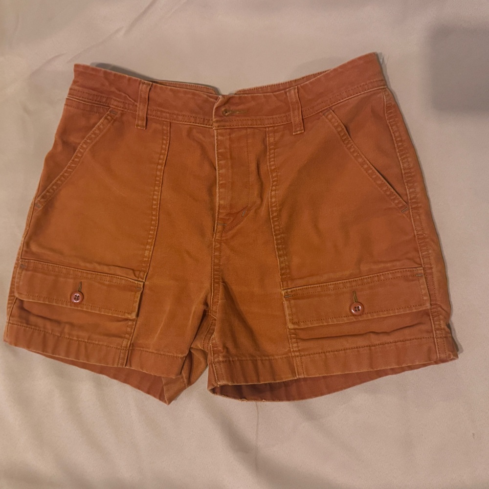 Women's Orange Cargo Shorts